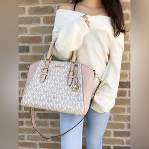 Michael Kors Charlotte Large Logo Leather Top-zip Tote Bag